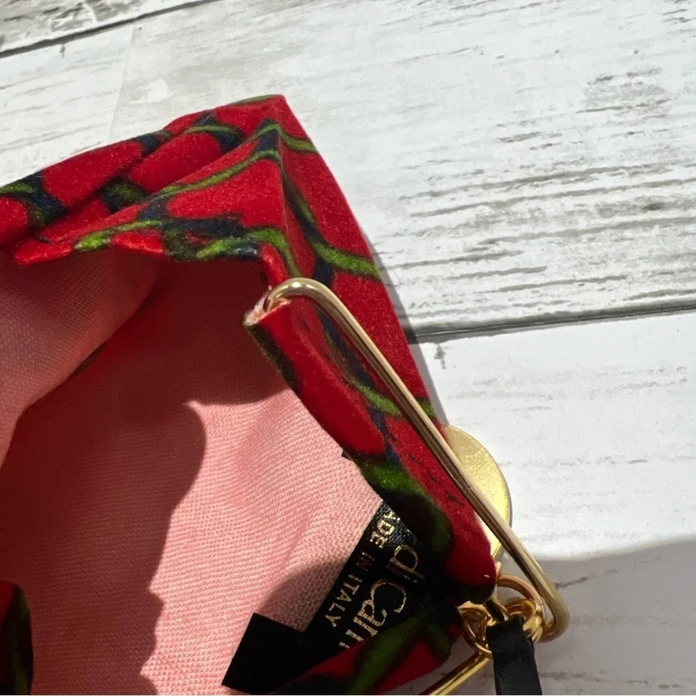 Roberta di Camerino Red and Green Velvet Keychain